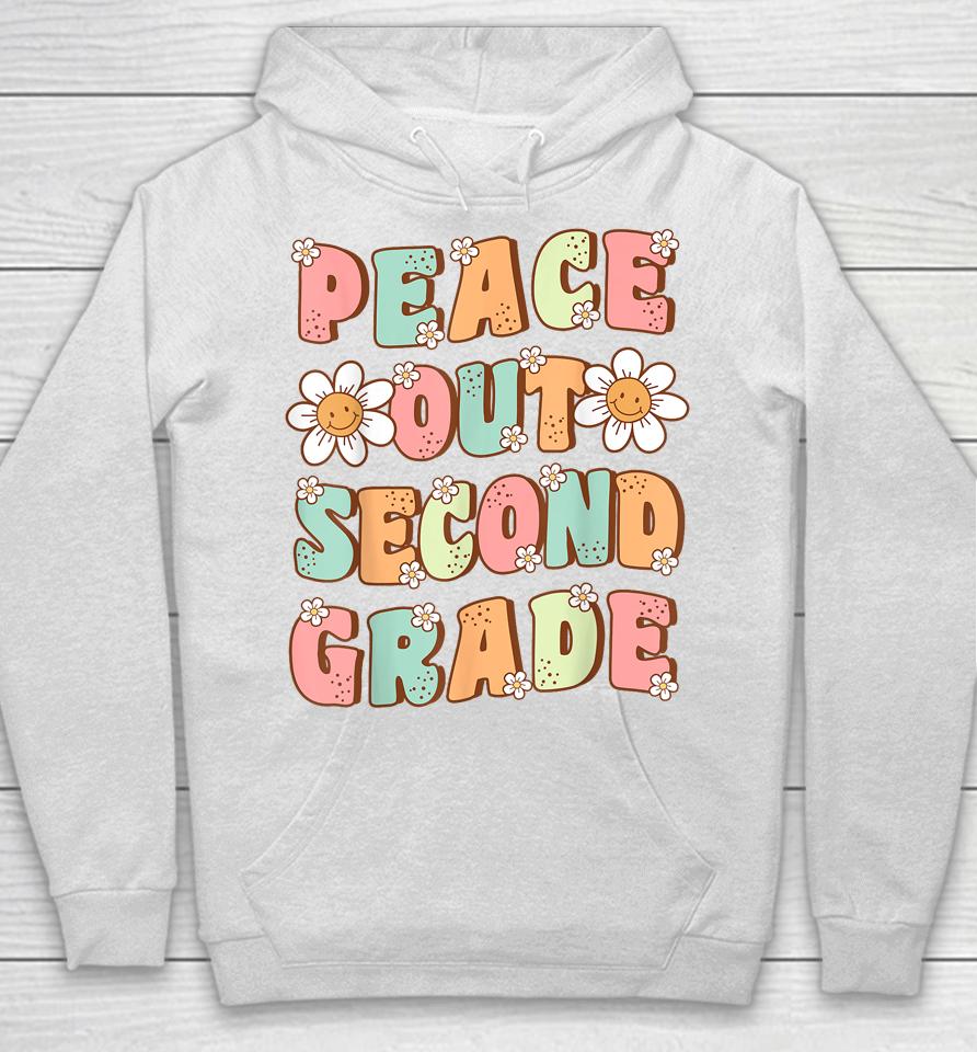 Peace Out Second Grade Cute Groovy Last Day Of 2Nd Grade Hoodie