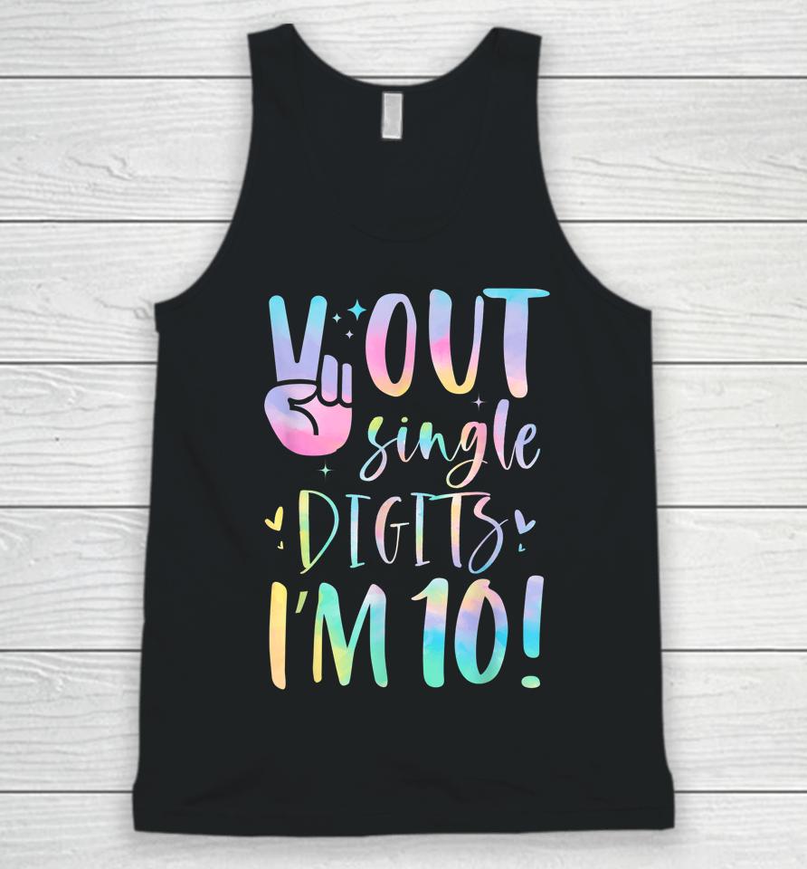 Peace Out Single Digits I'm 10 Year Old 10Th Birthday Girl Unisex Tank Top
