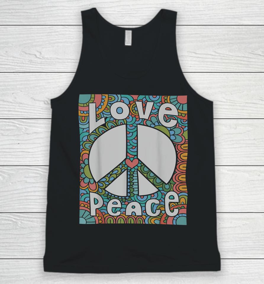 Peace Sign Love 1960S 1970S Shirt Tie Dye Groovy Hippie Unisex Tank Top