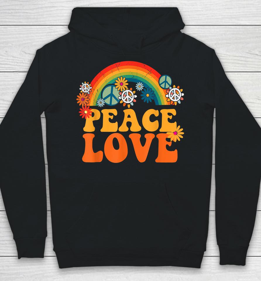 Peace Sign Love 1960S 1970S Shirt Tie Dye Groovy Hippie Hoodie