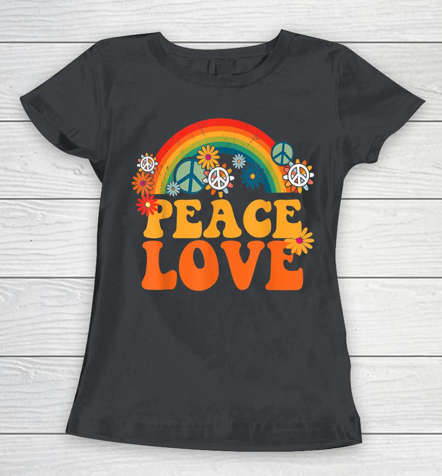 Peace Sign Love 1960S 1970S Shirt Tie Dye Groovy Hippie Women T-Shirt