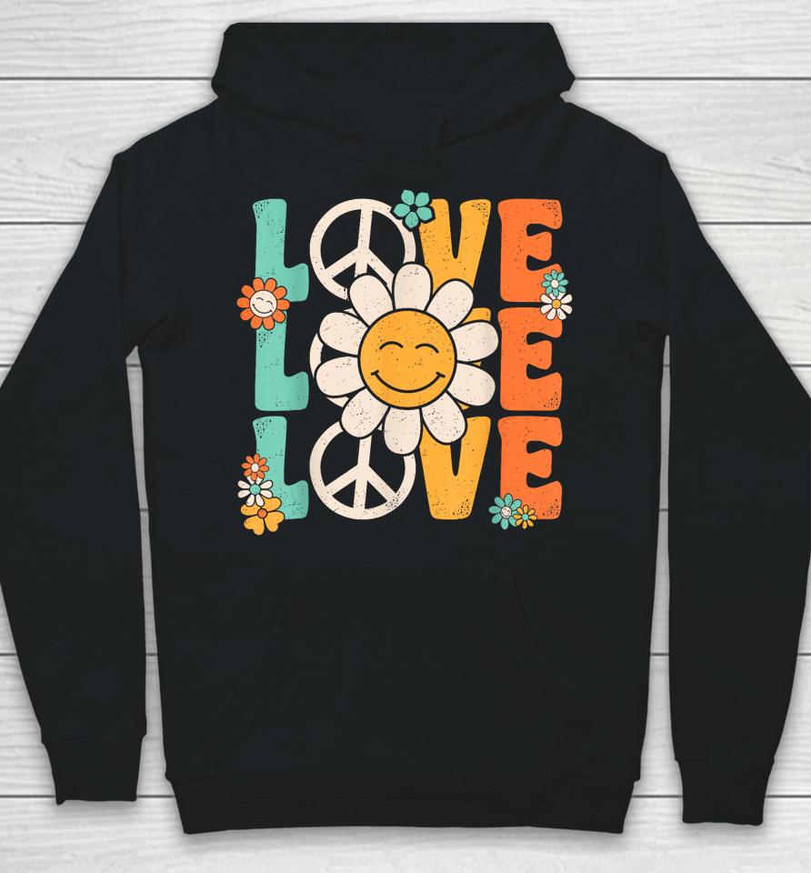 Peace Sign Love 60S 70S 80S Costume Groovy Theme Party Hoodie