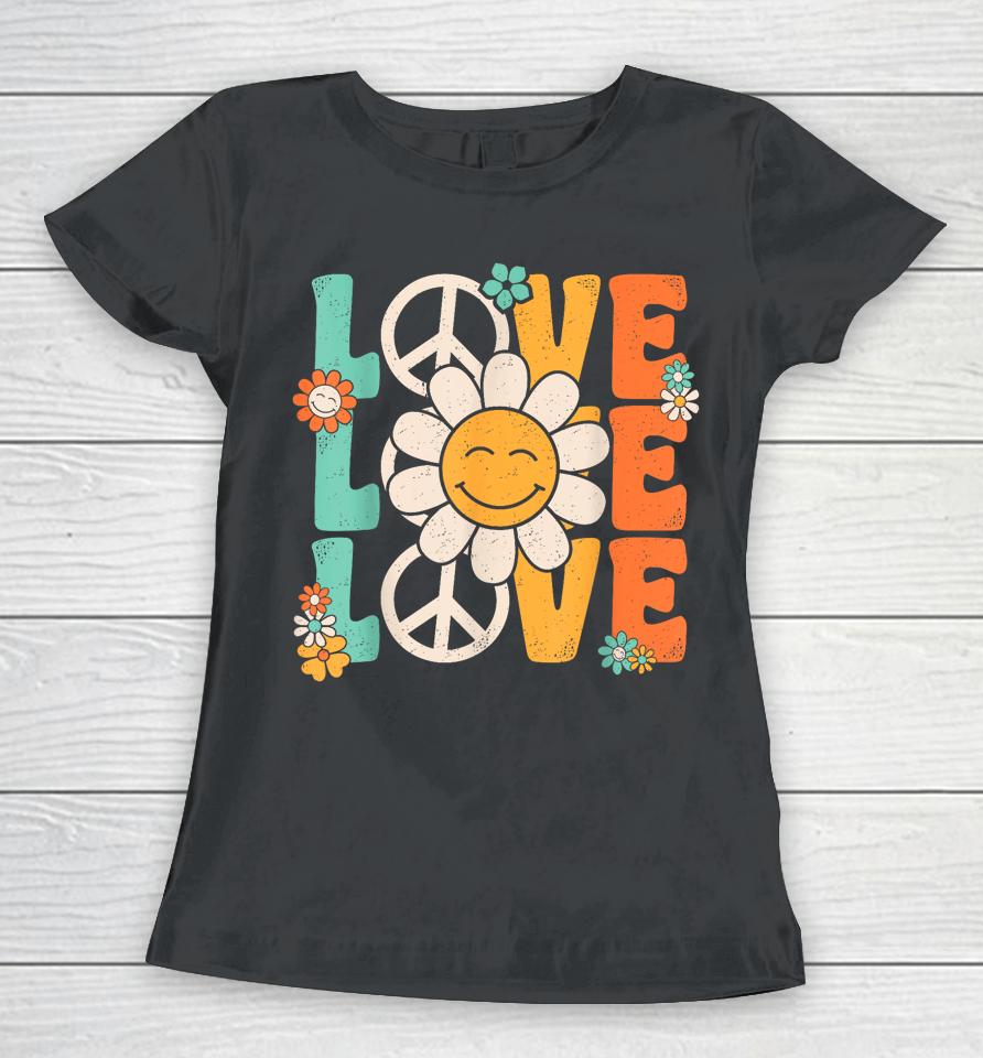 Peace Sign Love 60S 70S 80S Costume Groovy Theme Party Women T-Shirt