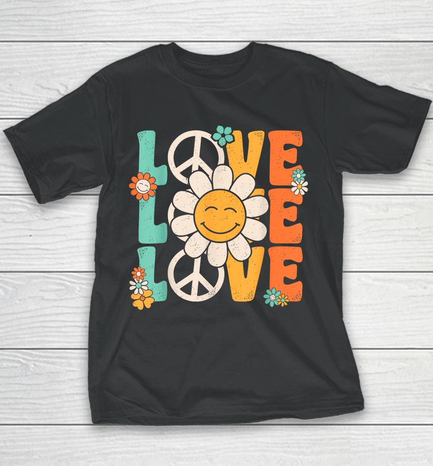 Peace Sign Love 60S 70S 80S Costume Groovy Theme Party Youth T-Shirt