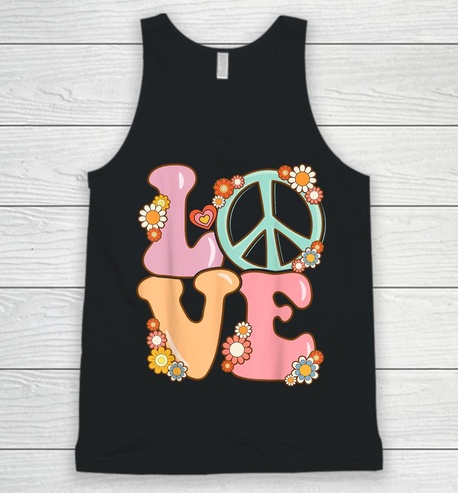 Peace Sign Love 60S 70S Costume Groovy Hippie Unisex Tank Top