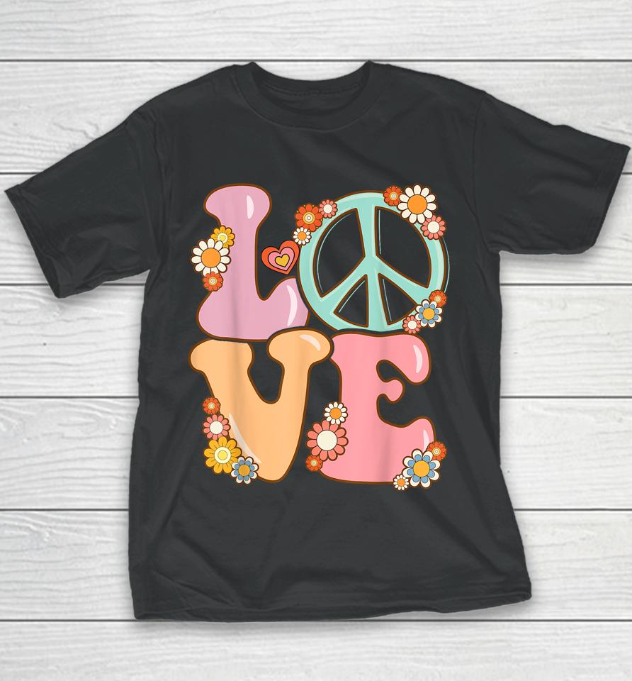 Peace Sign Love 60S 70S Costume Groovy Hippie Youth T-Shirt