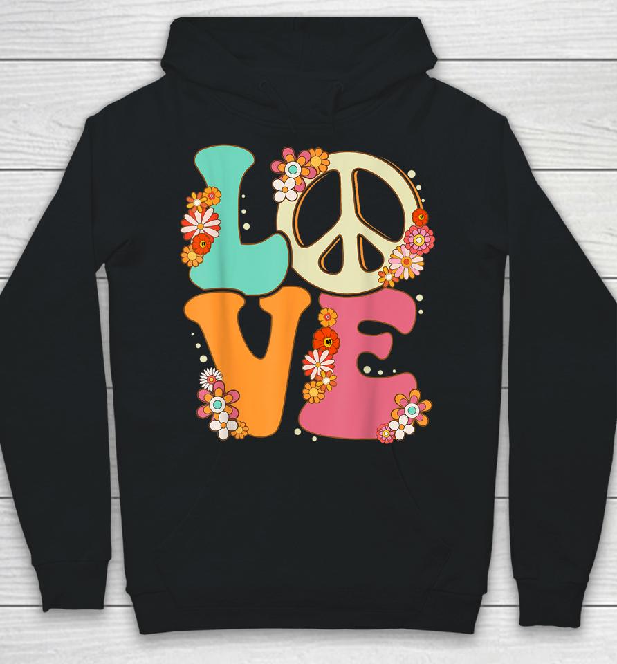 Peace Sign Love 60S 70S Costume Groovy Hippie Theme Party Hoodie
