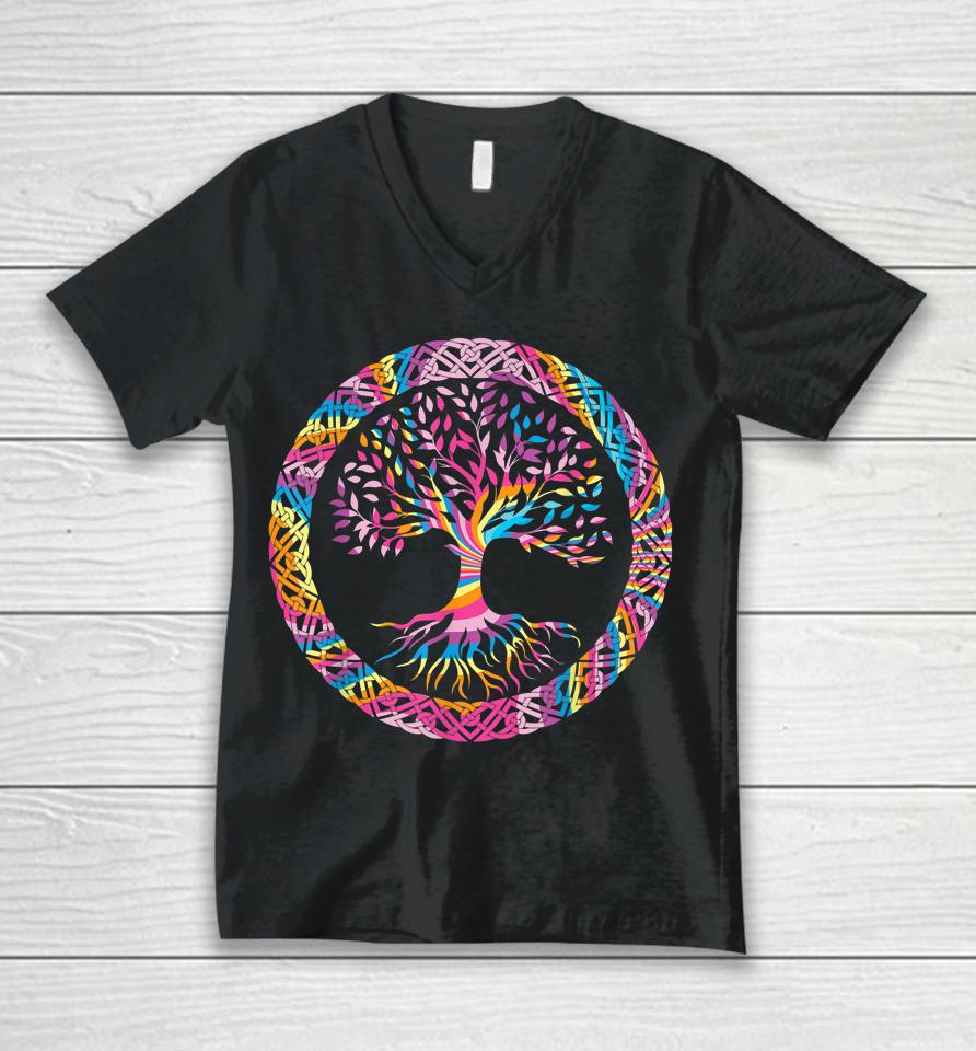 Peace Sign Love 60S 70S Tie Dye Hippie Halloween Unisex V-Neck T-Shirt