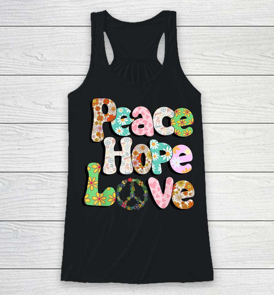 Peace Sign Love 60S 70S Tie Dye Hippie Halloween Racerback Tank