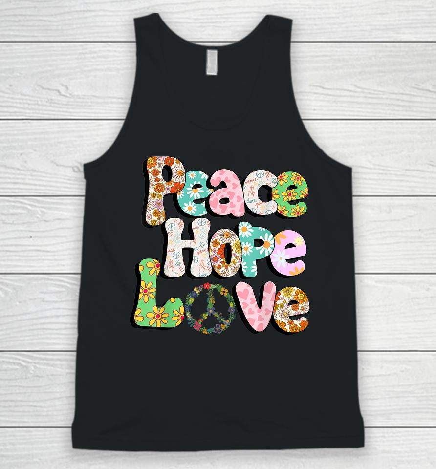 Peace Sign Love 60S 70S Tie Dye Hippie Halloween Unisex Tank Top
