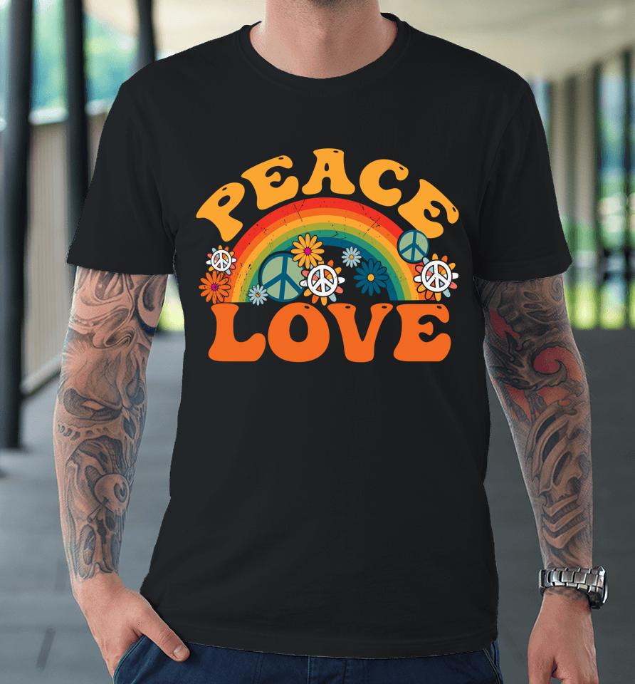 Peace Sign Love 70S 1970 Tie Dye Hippie Halloween Premium T-Shirt