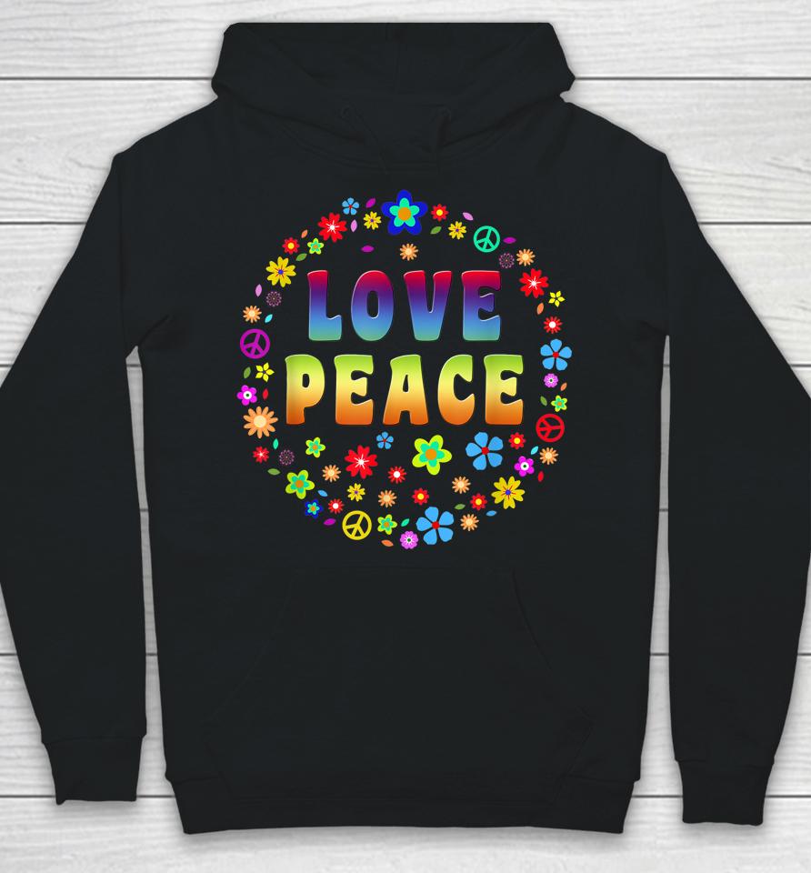 Peace Sign Love 70S Hippie Hoodie