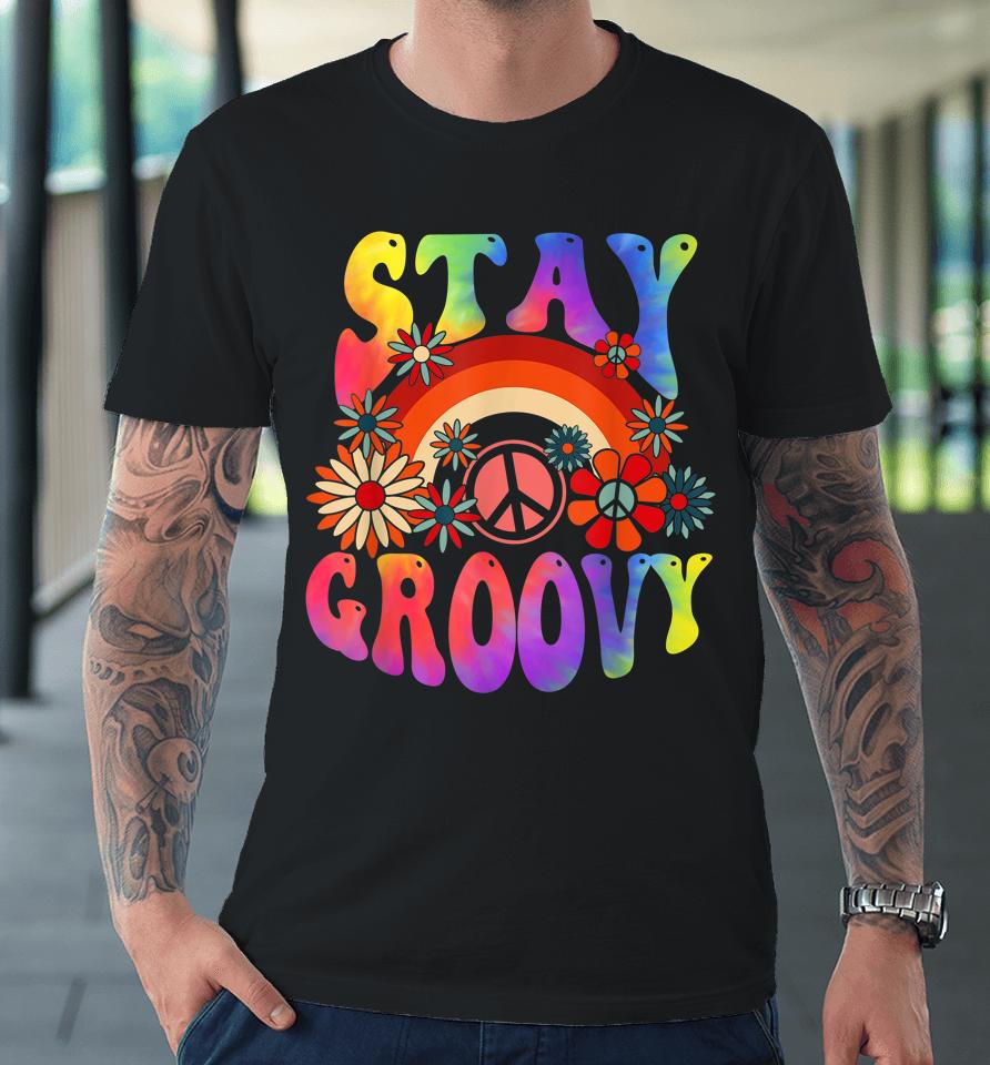 Peace Sign Love Tie Dye Hippie Halloween Stay Groovy Premium T-Shirt