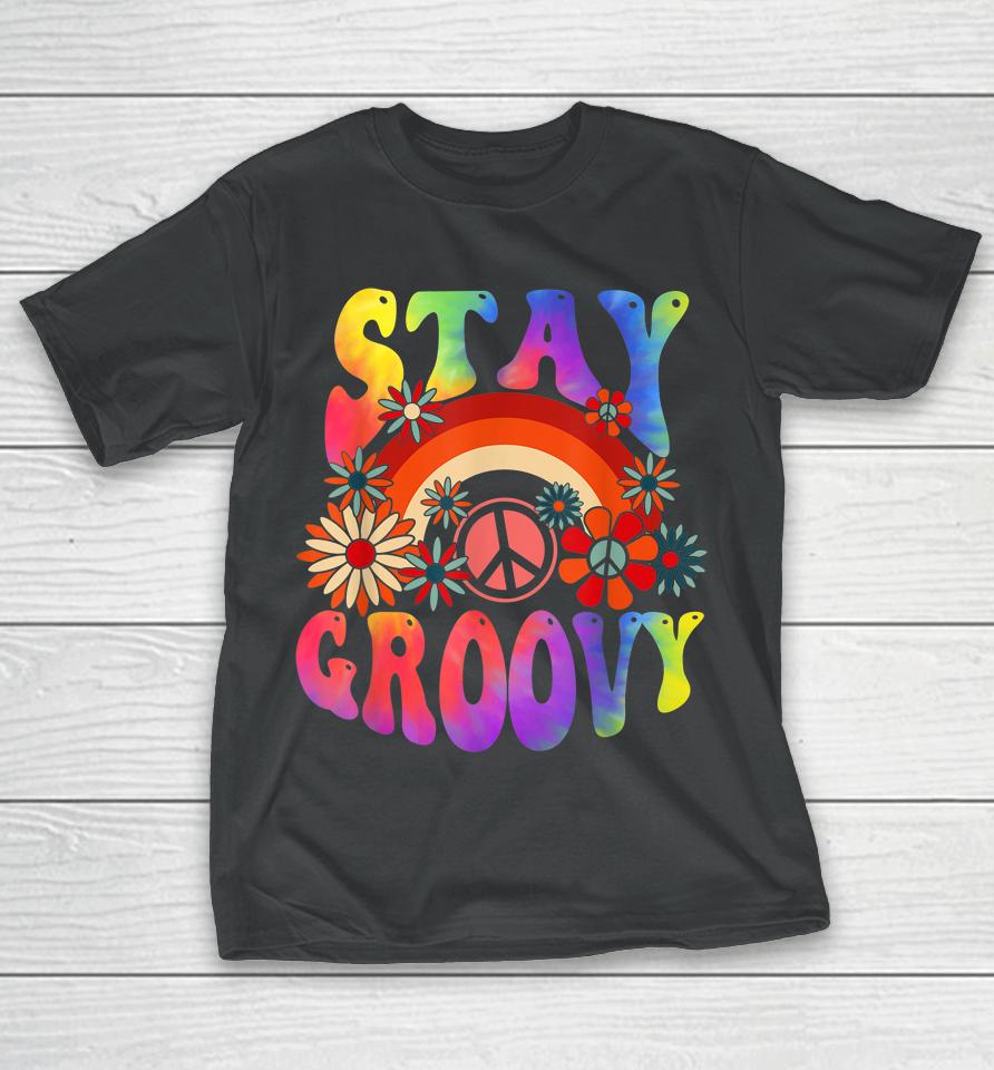 Peace Sign Love Tie Dye Hippie Halloween Stay Groovy T-Shirt