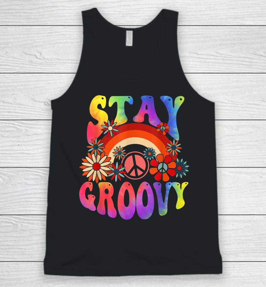 Peace Sign Love Tie Dye Hippie Halloween Stay Groovy Unisex Tank Top