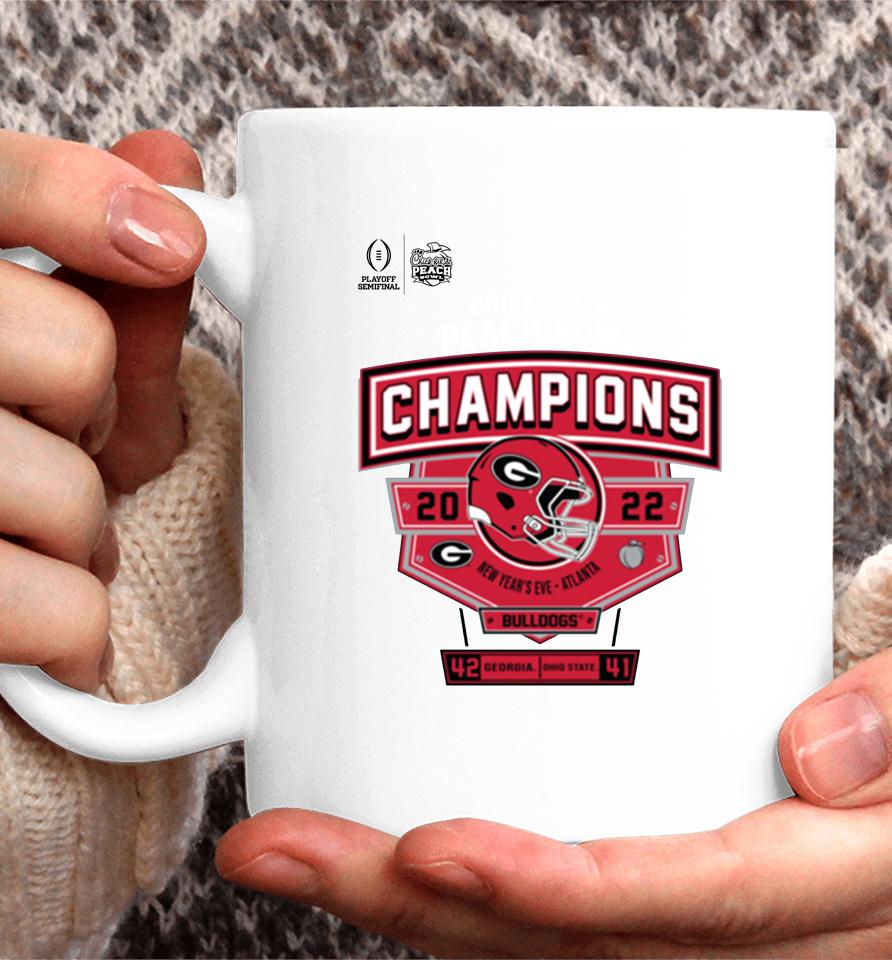Peach Bowl Merchandise 2022 Chick-Fil-A Peach Bowl Georgia Champions Score Coffee Mug