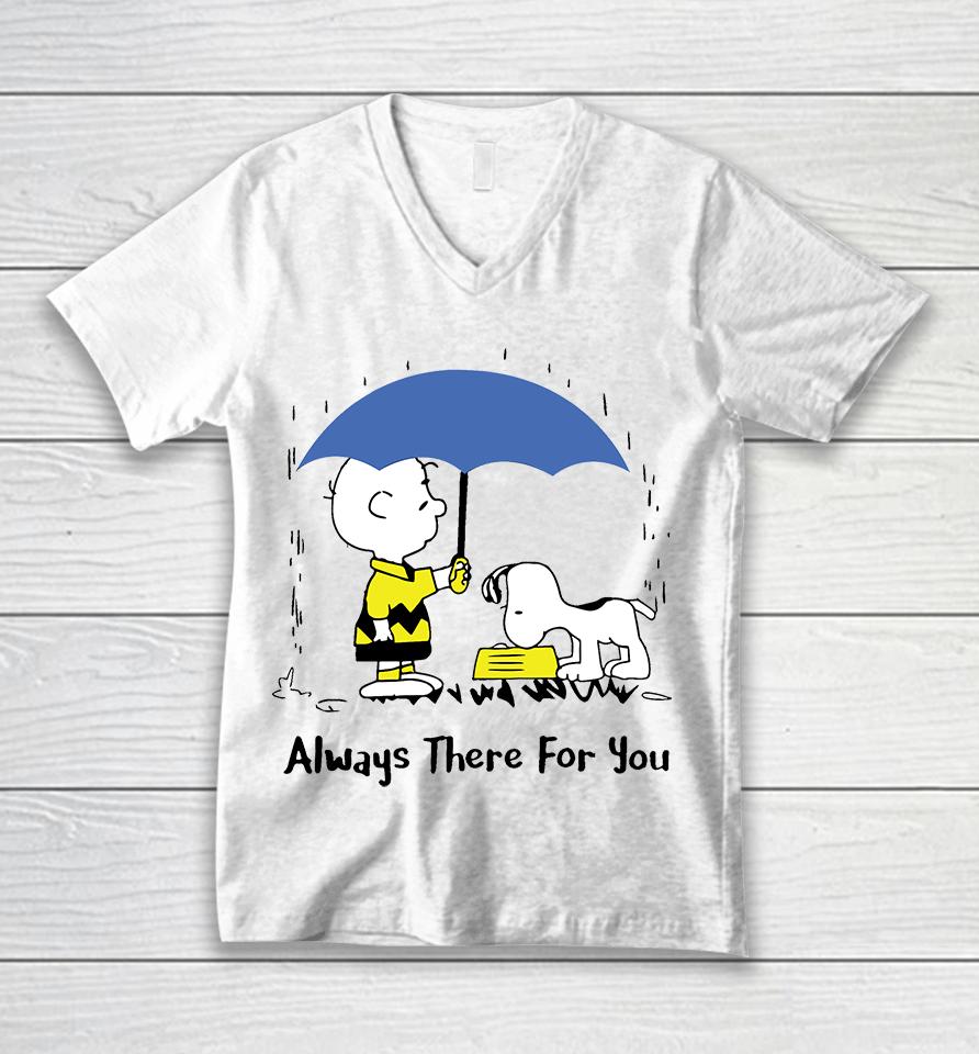 Peanuts Always There For You , Charlie Brown Snoopy Unisex V-Neck T-Shirt