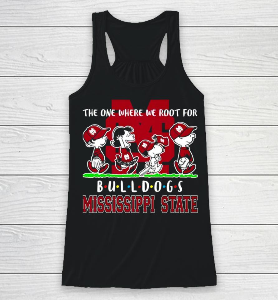 Peanuts Characters The One Where We Root For Mississippi State Bulldogs Friends Racerback Tank
