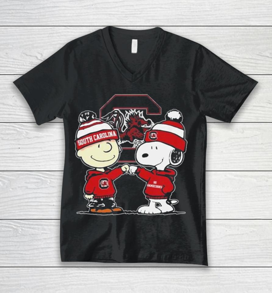 Peanuts Snoopy And Charlie Brown Friends South Carolina Women’s Basketball Unisex V-Neck T-Shirt