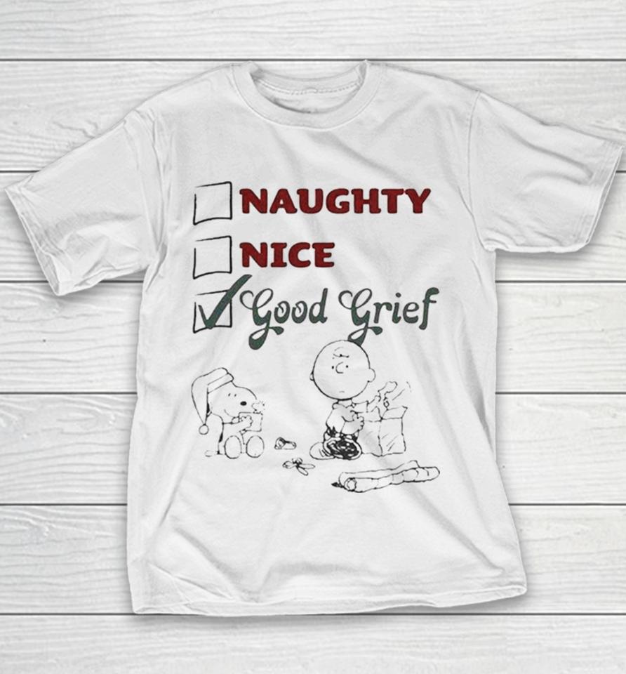 Peanuts Snoopy And Charlie Brown Good Grief Youth T-Shirt