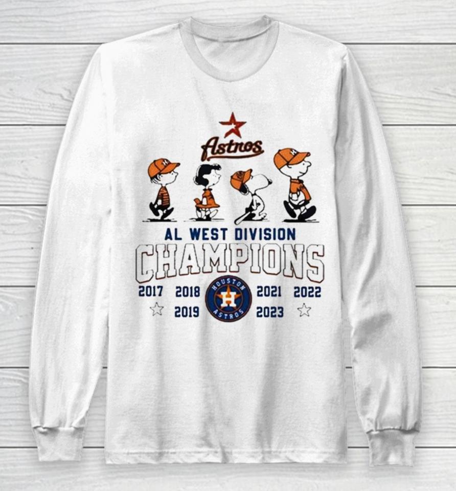Peanuts Snoopy And Friend Houston Astros 2017 2023 Al West Division Champions Long Sleeve T-Shirt