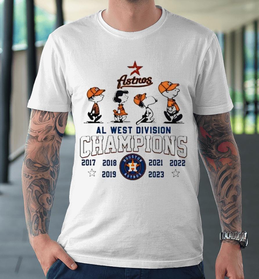 Peanuts Snoopy And Friend Houston Astros 2017 2023 Al West Division Champions Premium T-Shirt