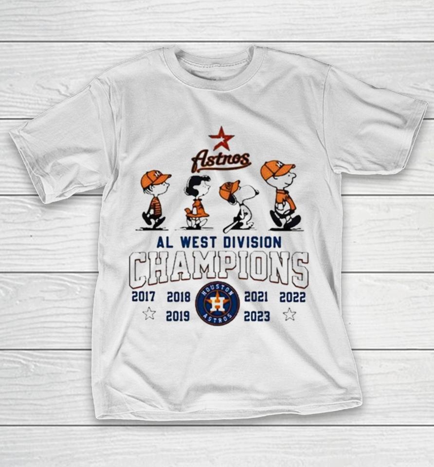 Peanuts Snoopy And Friend Houston Astros 2017 2023 Al West Division Champions T-Shirt
