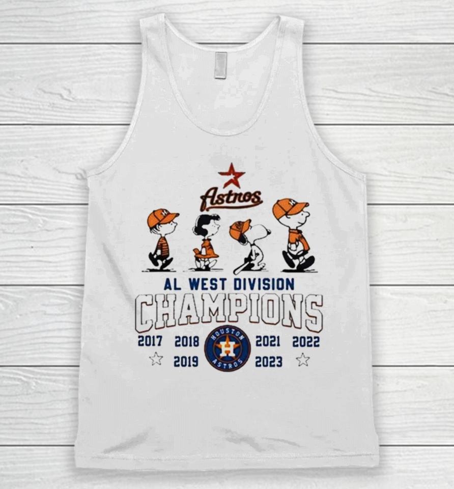 Peanuts Snoopy And Friend Houston Astros 2017 2023 Al West Division Champions Unisex Tank Top