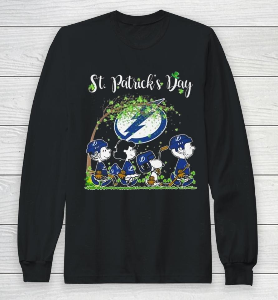Peanuts Snoopy And Friends Tampa Bay Lightning St Patrick’s Day 2024 Long Sleeve T-Shirt