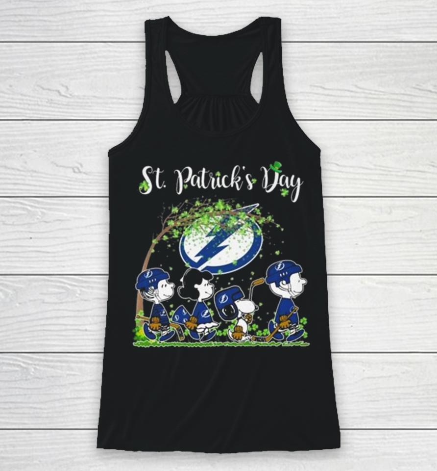 Peanuts Snoopy And Friends Tampa Bay Lightning St Patrick’s Day 2024 Racerback Tank