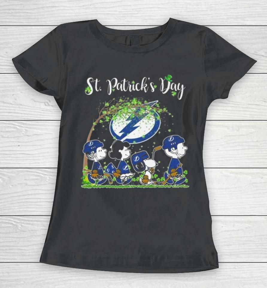 Peanuts Snoopy And Friends Tampa Bay Lightning St Patrick’s Day 2024 Women T-Shirt