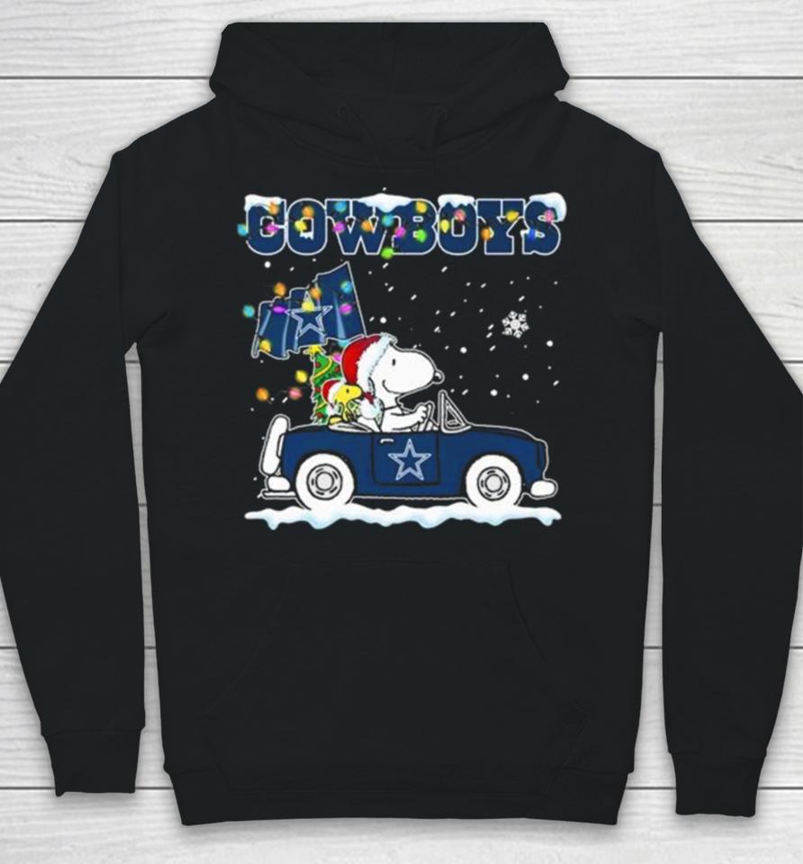Peanuts Snoopy And Woodstock Drive Car Dallas Cowboys Christmas Hoodie