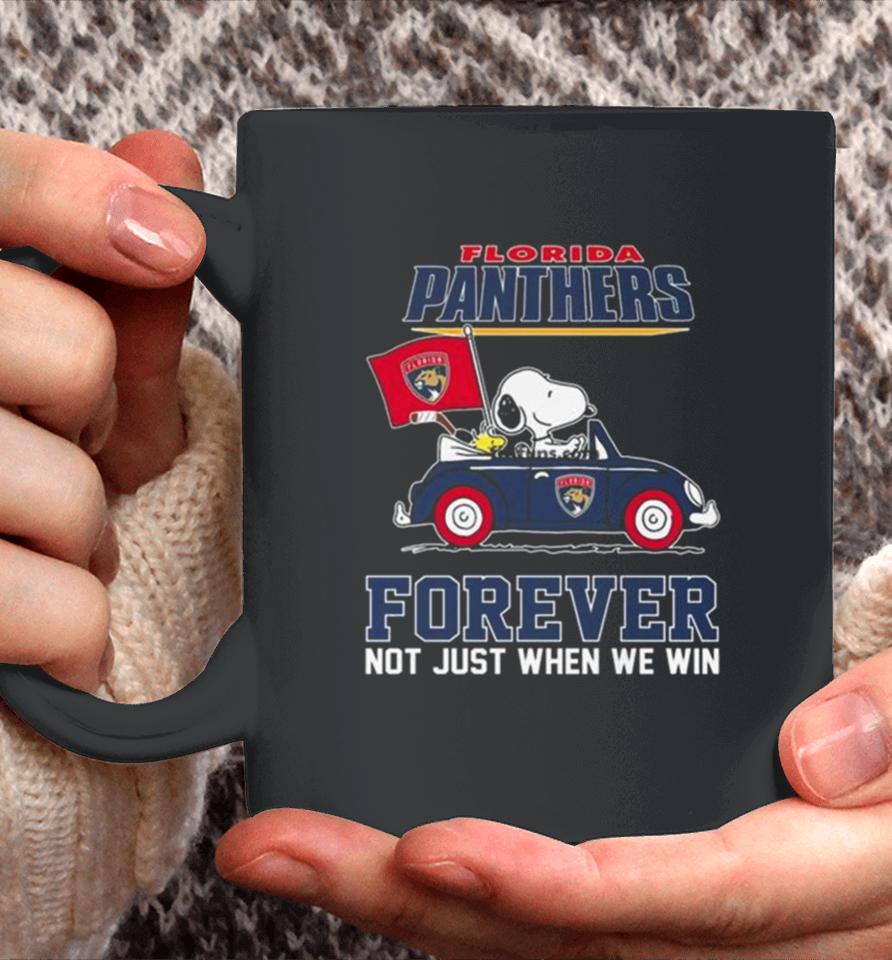 Peanuts Snoopy And Woodstock Florida Panthers On Car Forever Not Just When We Win Coffee Mug