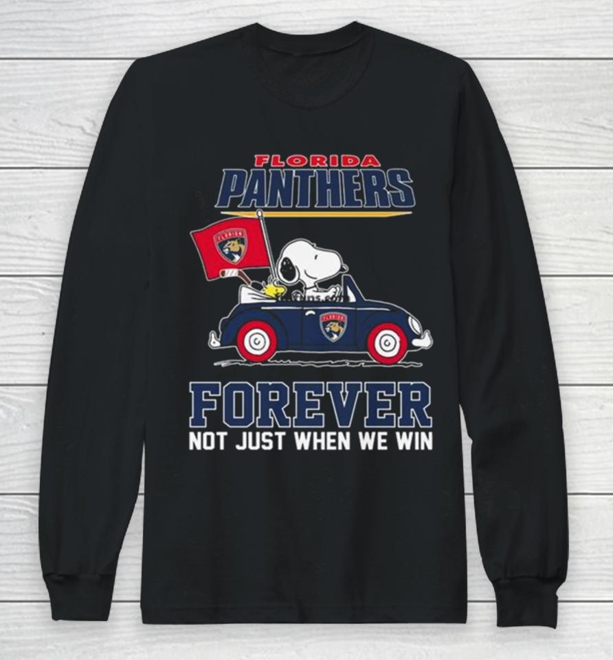 Peanuts Snoopy And Woodstock Florida Panthers On Car Forever Not Just When We Win Long Sleeve T-Shirt