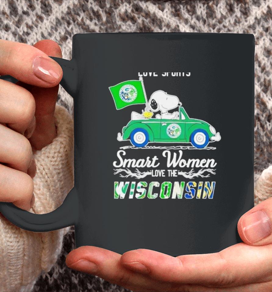 Peanuts Snoopy And Woodstock On Car Real Women Love Baseball Smart Women Love The Wisconsin 2024 Coffee Mug