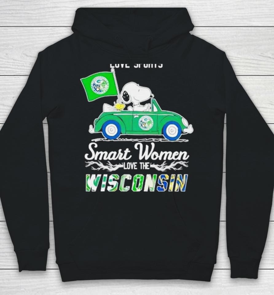 Peanuts Snoopy And Woodstock On Car Real Women Love Baseball Smart Women Love The Wisconsin 2024 Hoodie