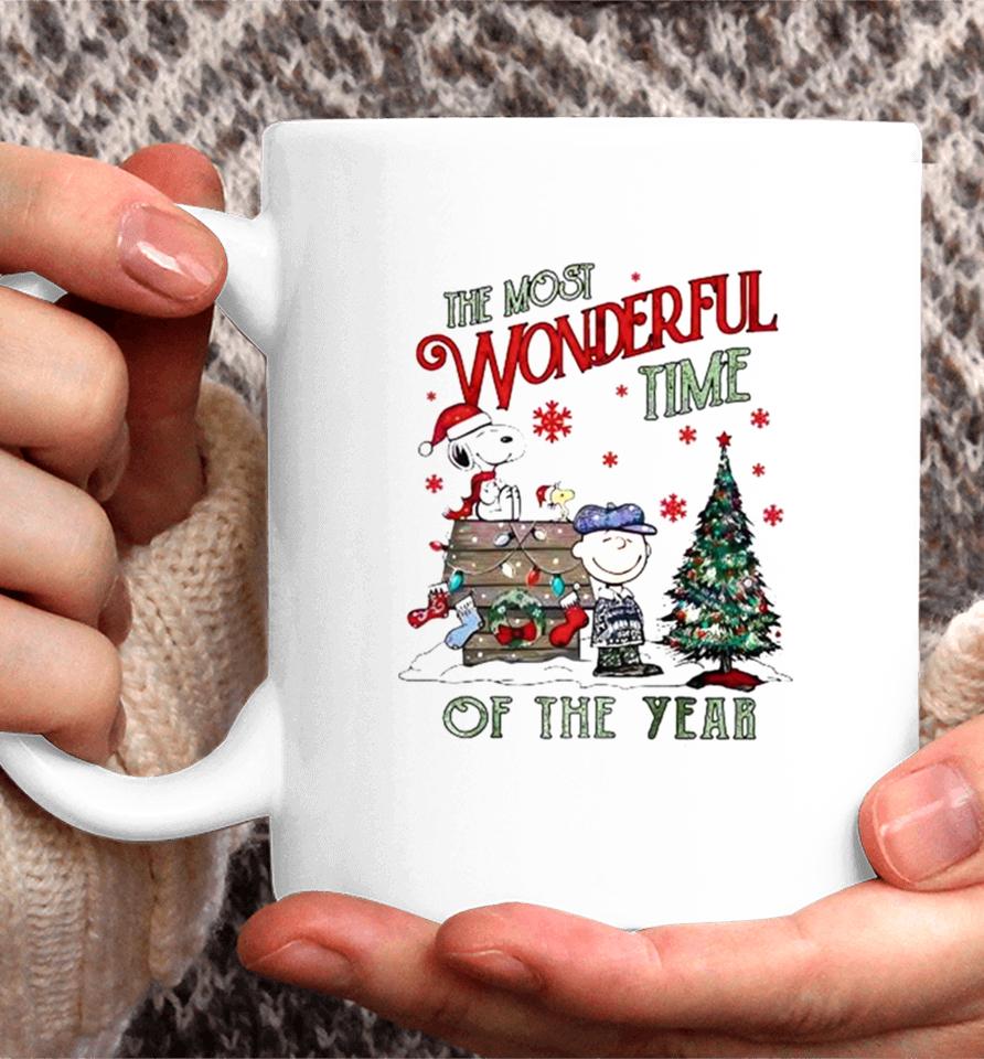 Peanuts Snoopy The Most Wonderful Time Of The Year Merry Christmas Coffee Mug