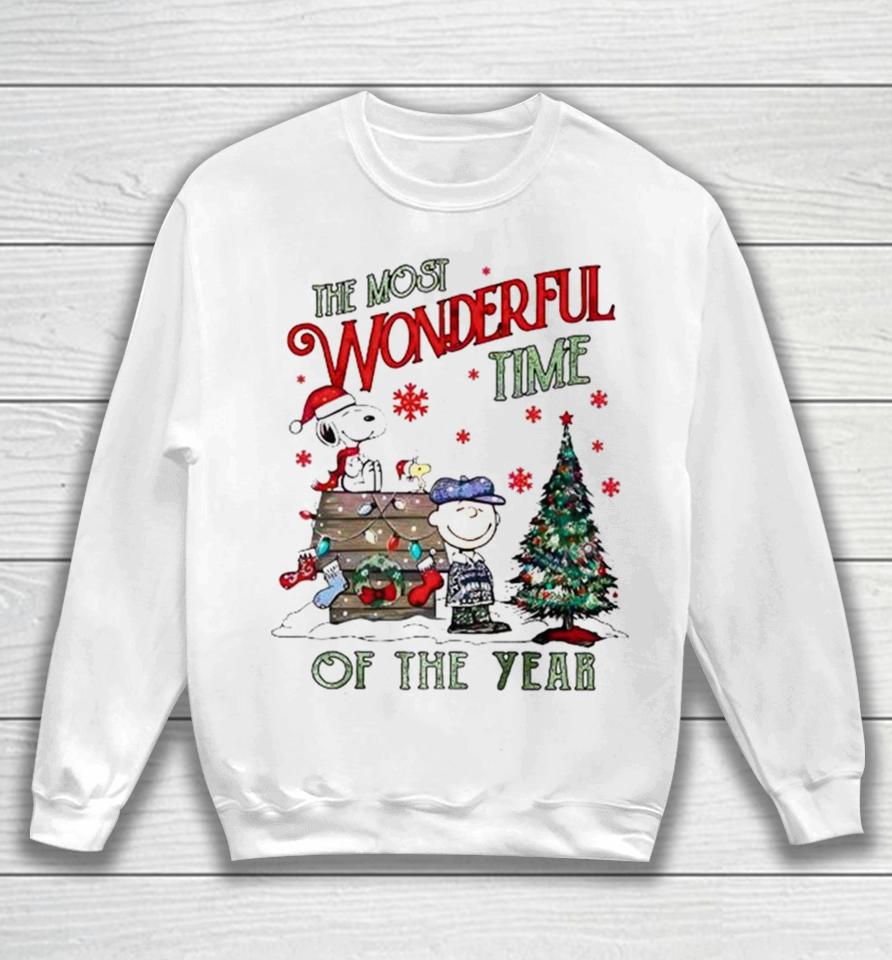 Peanuts Snoopy The Most Wonderful Time Of The Year Merry Christmas Sweatshirt