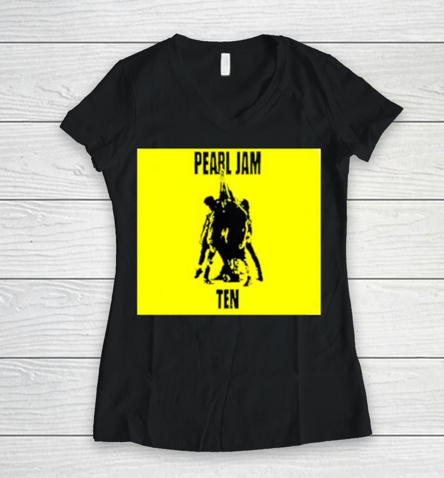 Pearl Jam Ten Album Women V-Neck T-Shirt