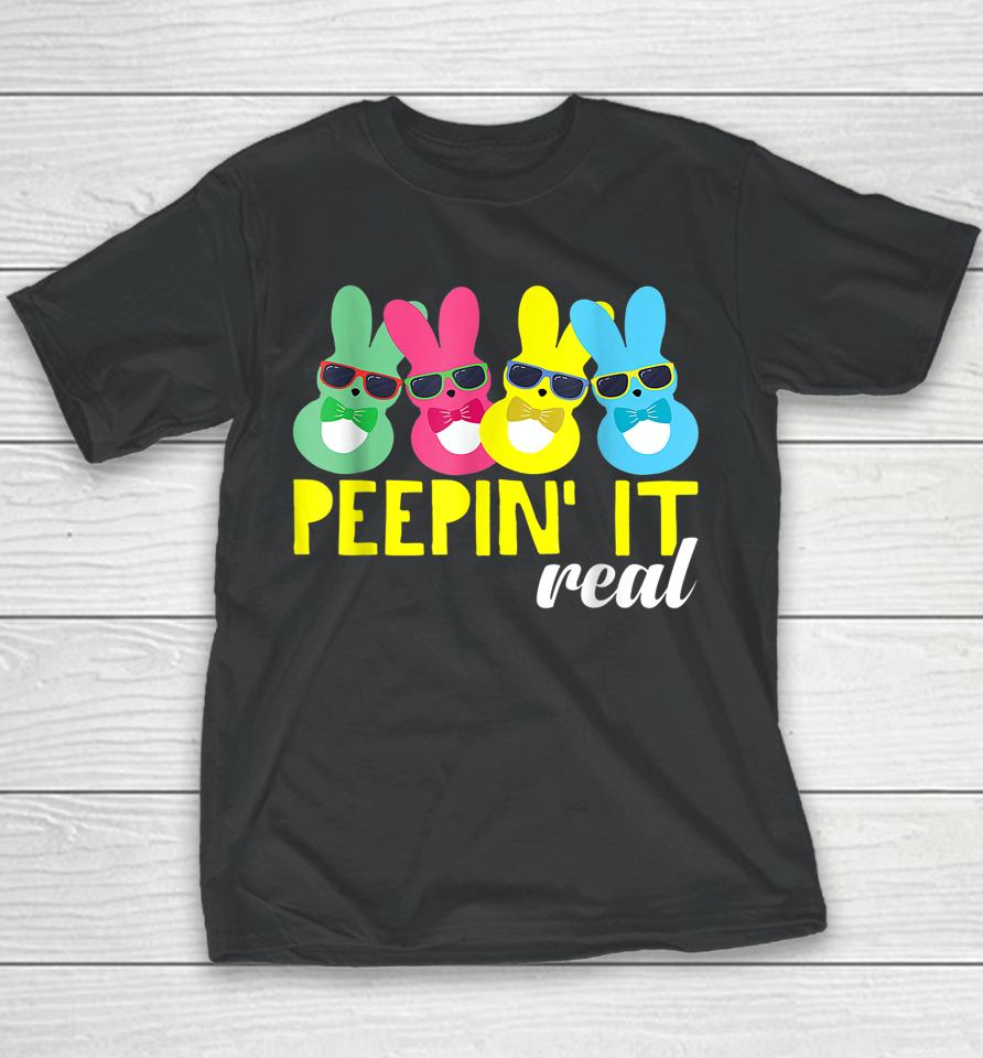 Peepin It Real Easter Bunnies Youth T-Shirt