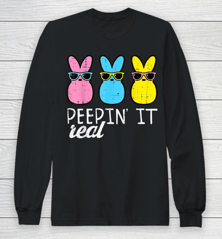 Peepin It Real Easter Bunnies Long Sleeve T-Shirt