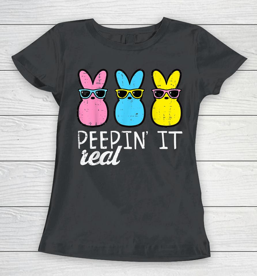 Peepin It Real Easter Bunnies Women T-Shirt