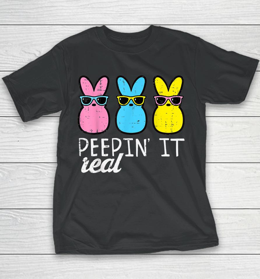 Peepin It Real Easter Bunnies Youth T-Shirt