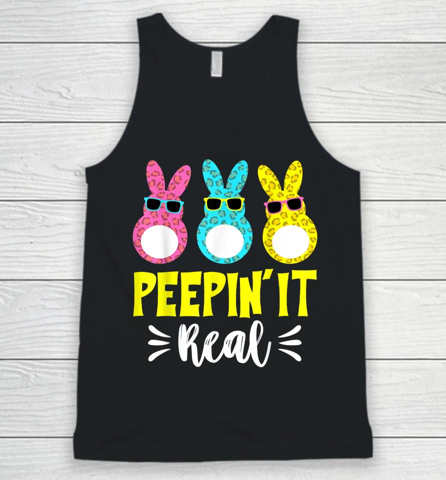Peepin It Real Happy Easter Bunny Egg Hunt Funny Unisex Tank Top