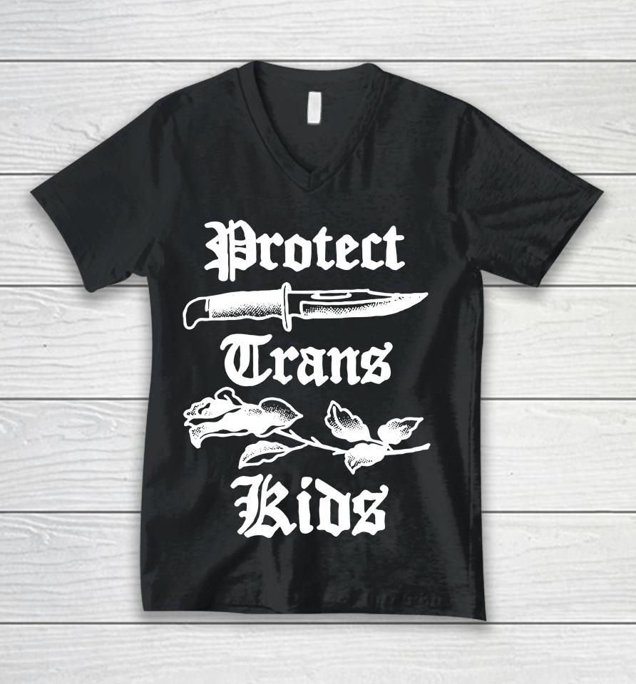 Peggy Flanagan Protect Trans Kids Unisex V-Neck T-Shirt