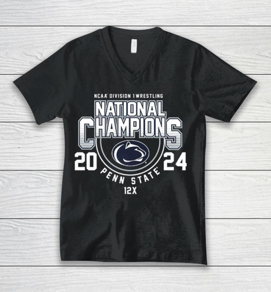 Penn State 2024 Ncaa Division Wrestling National Champions Unisex V-Neck T-Shirt