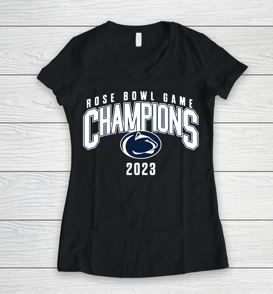 Penn State Bookstore 2023 Rose Bowl Game Champions Women V-Neck T-Shirt