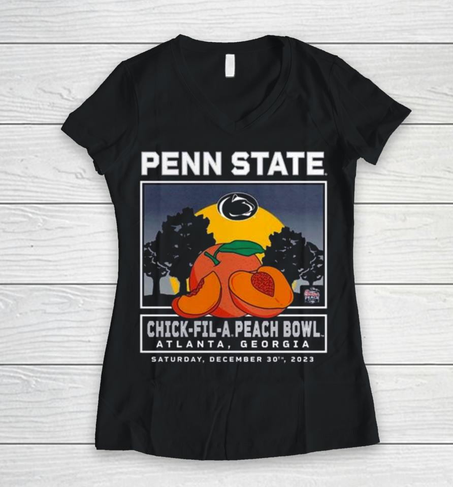 Penn State Nittany Lions 2023 Chick Fil A Peach Bowl Women V-Neck T-Shirt
