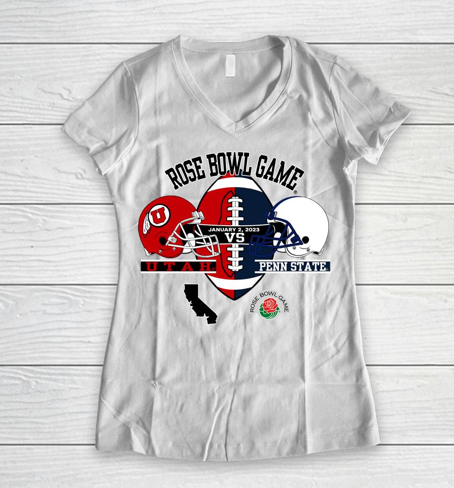 Penn State Nittany Lions 2023 Rose Bowl Dueling Women V-Neck T-Shirt