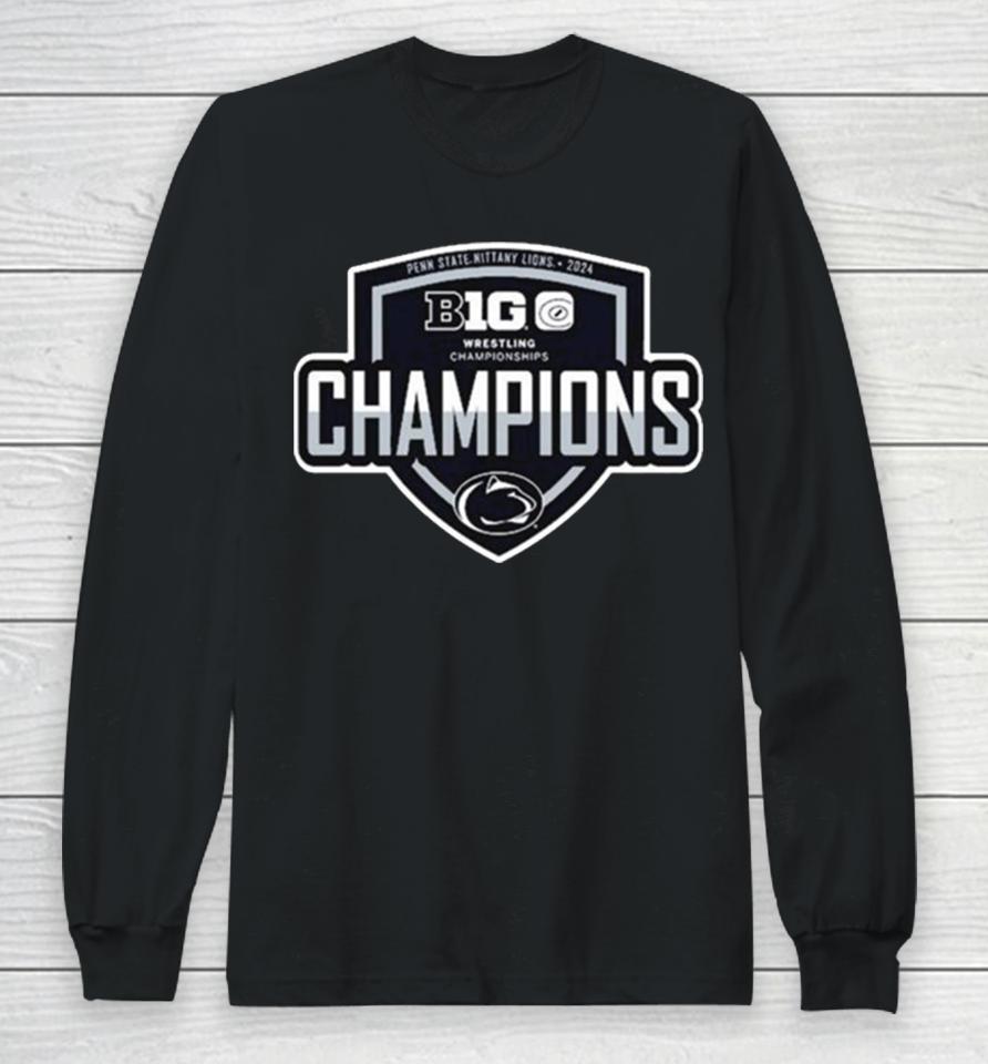 Penn State Nittany Lions 2024 Big Ten Wrestling Champions Long Sleeve T-Shirt